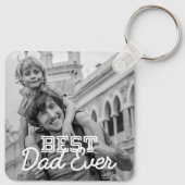 Aangepaste foto beste vader ooit Modern Cool Stitc Sleutelhanger (Achterkant)