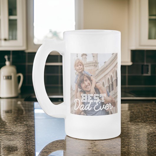 Aangepaste foto beste vader ooit Moderne Koel Matglas Bierpul