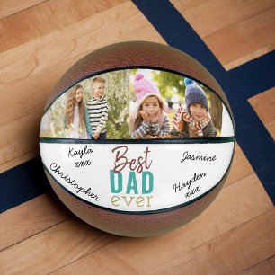 Aangepaste foto beste vader ooit ondertekend basketbal