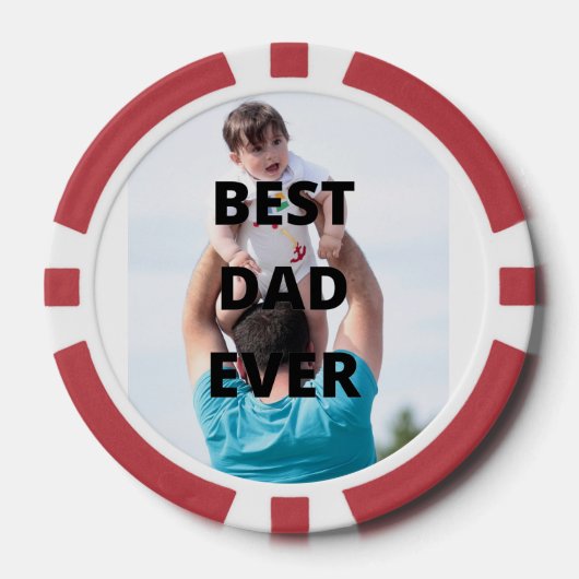 Aangepaste foto beste vader ooit poker chips (Voorkant)