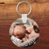 Aangepaste foto beste vader ooit sleutelhanger (Voorkant)