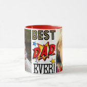 Aangepaste foto beste vader ooit superheld mok (Midden)