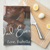 Aangepaste foto beste vader ooit theedoek (Quarter Fold)