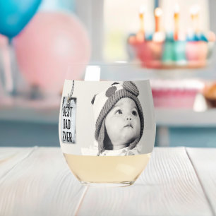 Aangepaste foto beste vader ooit wijnglas zonder voet