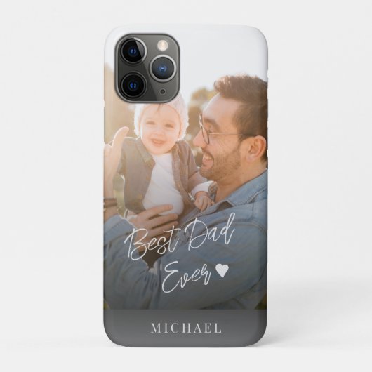 Aangepaste foto beste vader script naam gepersonal Case-Mate iPhone case (Achterkant)