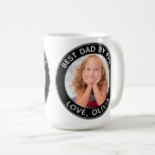 Aangepaste foto Beste vader, zwart wit Koffiemok (Voorkant rechts)