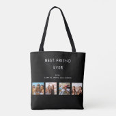 Aangepaste foto beste vriend collage zwart wit draagtas (Achterkant)