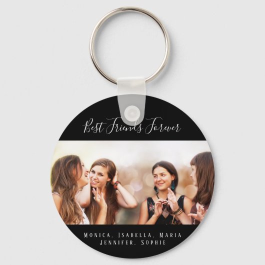 Aangepaste foto beste vrienden altijd zwart houden sleutelhanger (Voorkant)