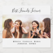 Aangepaste foto beste vrienden voor altijd bessen sparkling wijnetiket (Enkel label)