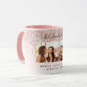 Aangepaste foto beste vrienden voor altijd roze mok (Voorkant links)