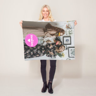 aangepaste foto beste vriendinnen retro typografie fleece deken