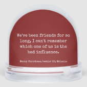 Aangepaste Foto Besties Kerstmis Sneeuwbol (Achterkant)