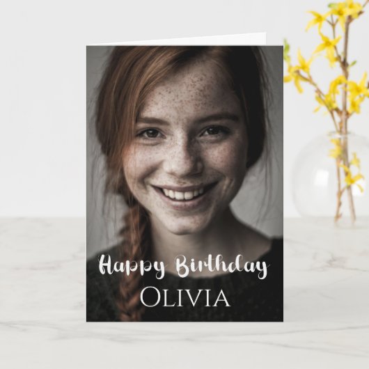 Aangepaste foto, Birthday Kaart (Gele Bloem)