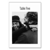 Aangepaste foto Black White Minimalist Modern Wedd Kaart (Voorkant)