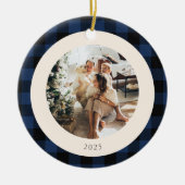 Aangepaste foto  blauw en zwart buffel keramisch ornament (Voorkant)