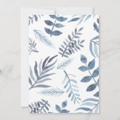 Aangepaste foto Blauw Floral Baptisme Kaart (Achterkant)