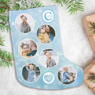 Aangepaste foto Blauw Kleine Kerstsok