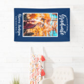 Aangepaste foto Blauwe School Kleur Afstuderen Ban Spandoek (Insitu)