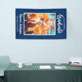 Aangepaste foto Blauwe School Kleur Afstuderen Ban Spandoek (Beurs)