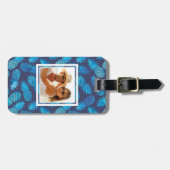 Aangepaste foto Blauwe tinappelen Bagagelabel (Voorkant horizontaal)