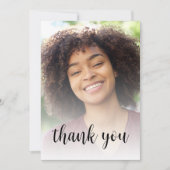 Aangepaste foto Blush Roze 30e Verjaardagsfeest Bedankkaart (Voorkant)