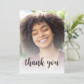 Aangepaste foto Blush Roze 30e Verjaardagsfeest Bedankkaart (Staand voorkant)