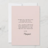 Aangepaste foto Blush Roze 70e Verjaardagsfeestje Bedankkaart (Achterkant)