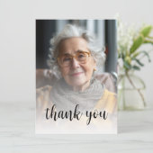 Aangepaste foto Blush Roze 80e Verjaardagsfeest Bedankkaart (Staand voorkant)