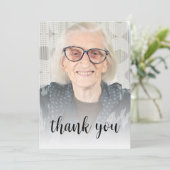 Aangepaste foto Blush Roze 90e Verjaardagsfeest Bedankkaart (Staand voorkant)