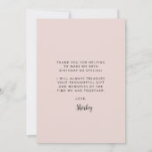 Aangepaste foto Blush Roze 90e Verjaardagsfeest Bedankkaart (Achterkant)