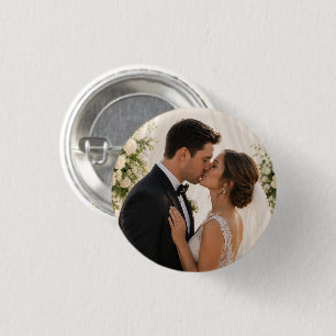 Aangepaste foto Bruidegom Hij Huwelijkscadeau Pers Ronde Button 3,2 Cm