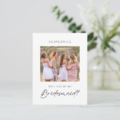 Aangepaste foto bruidsmeisje voorstel briefkaart (Staand voorkant)