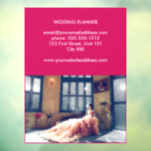 Aangepaste foto bruiloft business roze raamsticker (Vel 3)