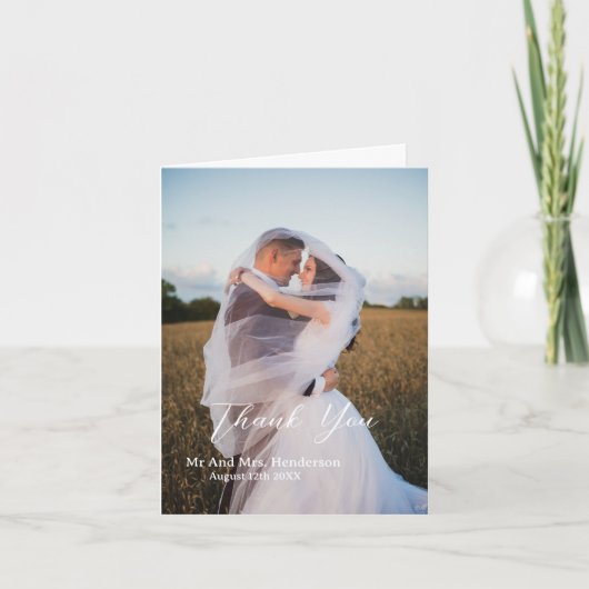 Aangepaste foto bruiloft dank u kaarten (Voorkant)