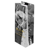 Aangepaste foto bruiloft dank u wijn geschenk tas cadeautas (Voorkant Gekanteld)