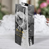 Aangepaste foto bruiloft dank u wijn geschenk tas wijn cadeautas