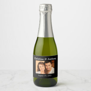Aangepaste foto Bruiloft Mini Mousserende Wijn Fav Sparkling Wijnetiket