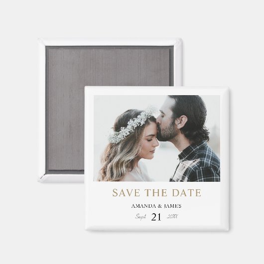 Aangepaste foto-bruiloft Opslaan Datum magneet (Voorkant / Achterkant)