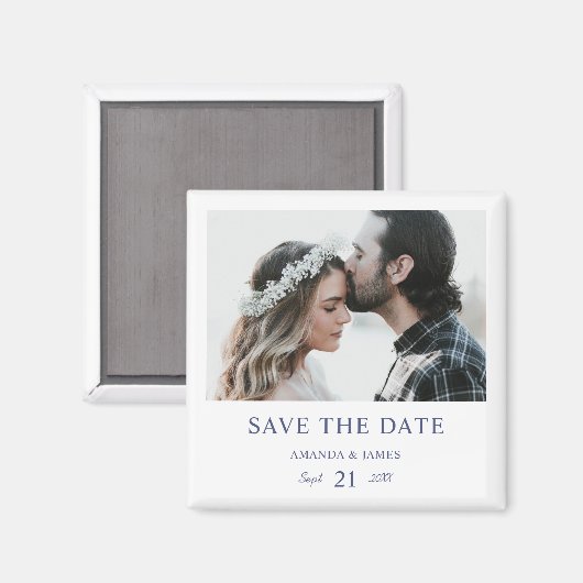 Aangepaste foto-bruiloft Opslaan Datum magneet (Voorkant / Achterkant)