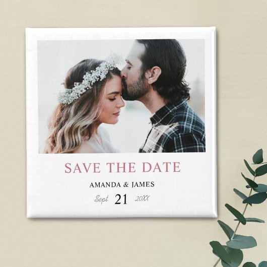 Aangepaste foto-bruiloft Opslaan Datum magneet