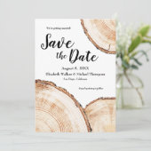 Aangepaste foto-bruiloft Save the Date Rustic Wood (Staand voorkant)