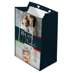 Aangepaste foto Buon Natale Italiaanse Kerstmis Medium Cadeauzakje