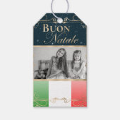 Aangepaste foto Buon Natale Italiaanse vlag Kerstm Cadeaulabel (Voorkant)
