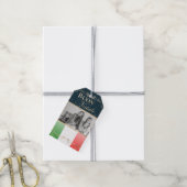 Aangepaste foto Buon Natale Italiaanse vlag Kerstm Cadeaulabel (Met Touw)