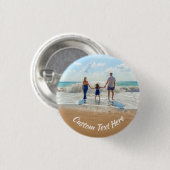 Aangepaste foto Button met tekst gepersonaliseerd (Voorkant /achterkant)