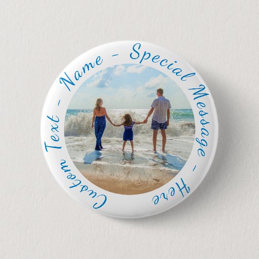 Aangepaste foto Button met tekst gepersonaliseerd (Voorkant)