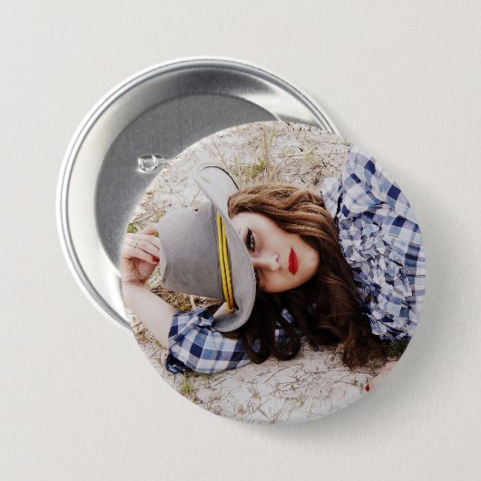 Aangepaste FOTO Buttonnen Ronde Button 7,6 Cm (Voorkant /achterkant)