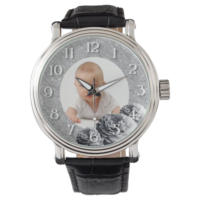 Aangepaste foto / BW Rozen lijst Horloge (Voorkant)