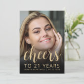 Aangepaste foto Cheers 21ste verjaardagsfeest Kaart (Staand voorkant)