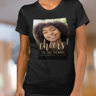 Aangepaste foto Cheers 30e verjaardagsfeestje T-shirt